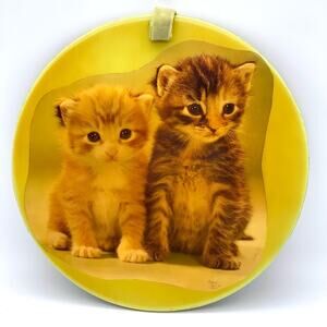 Vintage Ann Lesh Kittens Wall Plaque Mid Century Photo Print Retro Cat Art Decor